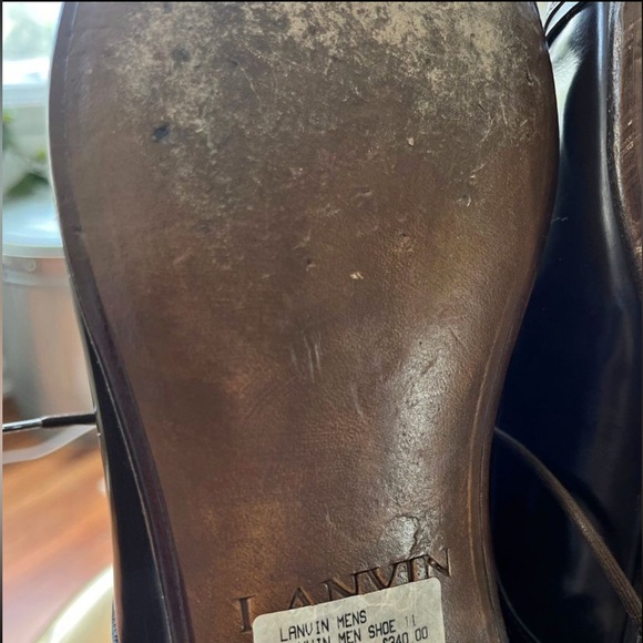 Lanvin Leather Men’s Shoes Dark Brown Size 11 - Picture 6 of 7